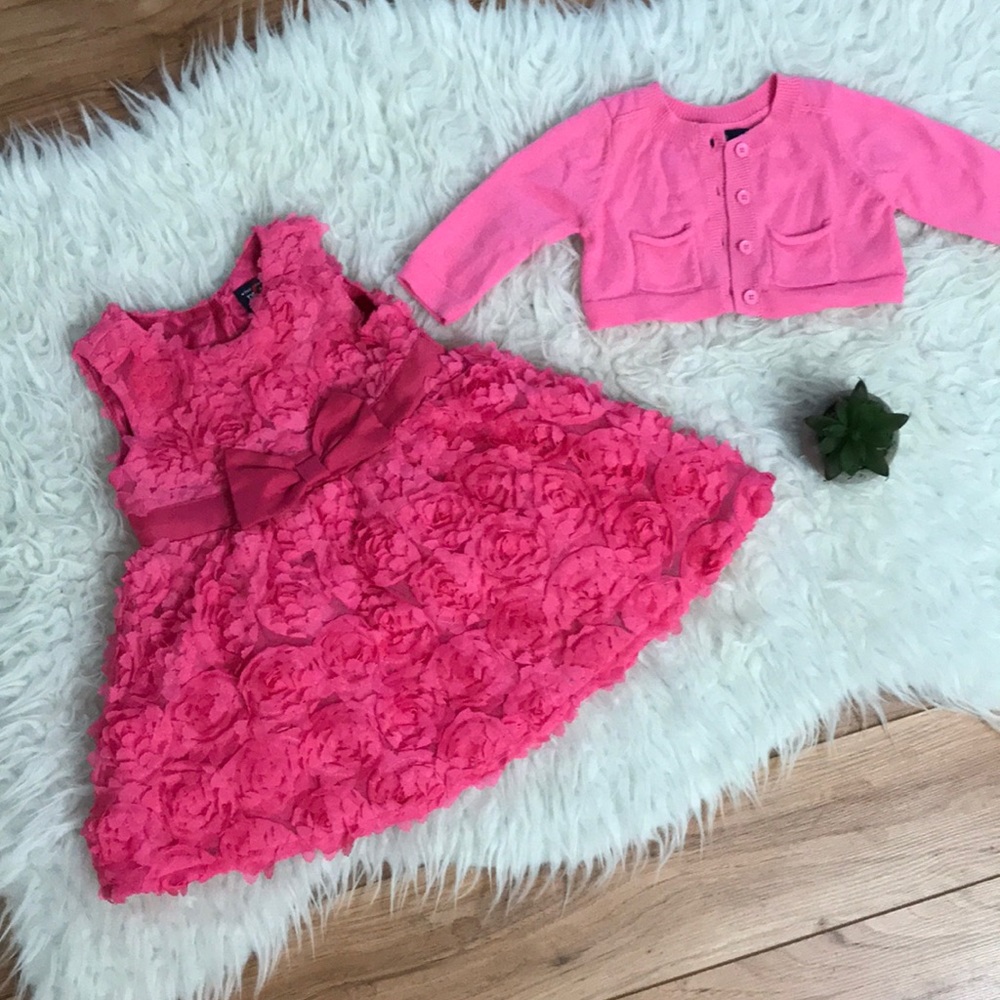 🆕Pink dress set 4 baby girls